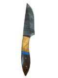 Damascus straight back fixed blade