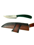 Damascus Trailing Point Fixed Blade (sheath included)